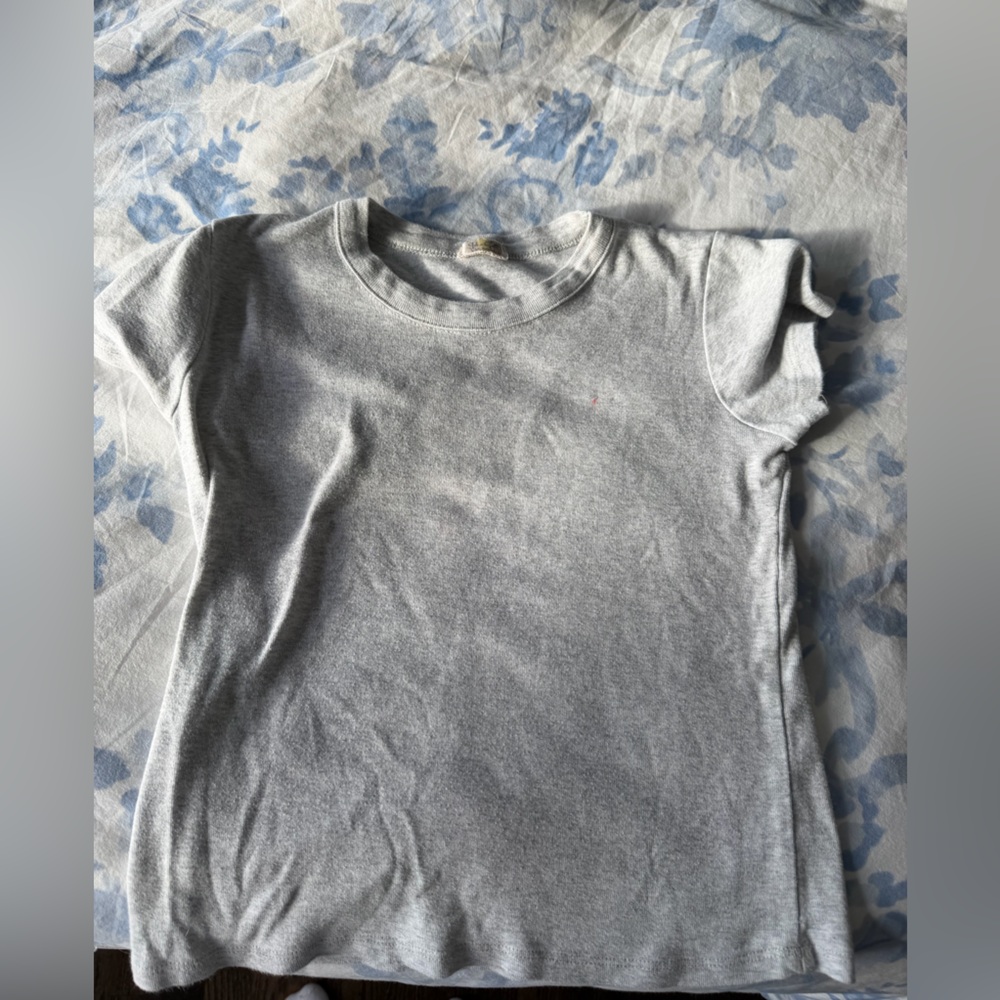 Light Gray Basic Crew Neck Tee Brandy Melville